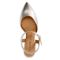 No Stress Goudkleurige leren slingbacks^DAMES Pumps|Slingbacks