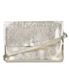 Manfield Goudkleurige metallic leren clutch^ Clutches