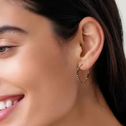 Manfield Goudkleurige oorbellen met kralen details^ Sieraden