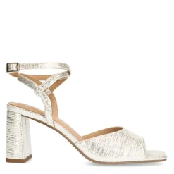 Manfield Goudkleurige sandalen met hak^DAMES Sandalen