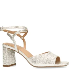 Manfield Goudkleurige sandalen met hak^DAMES Sandalen
