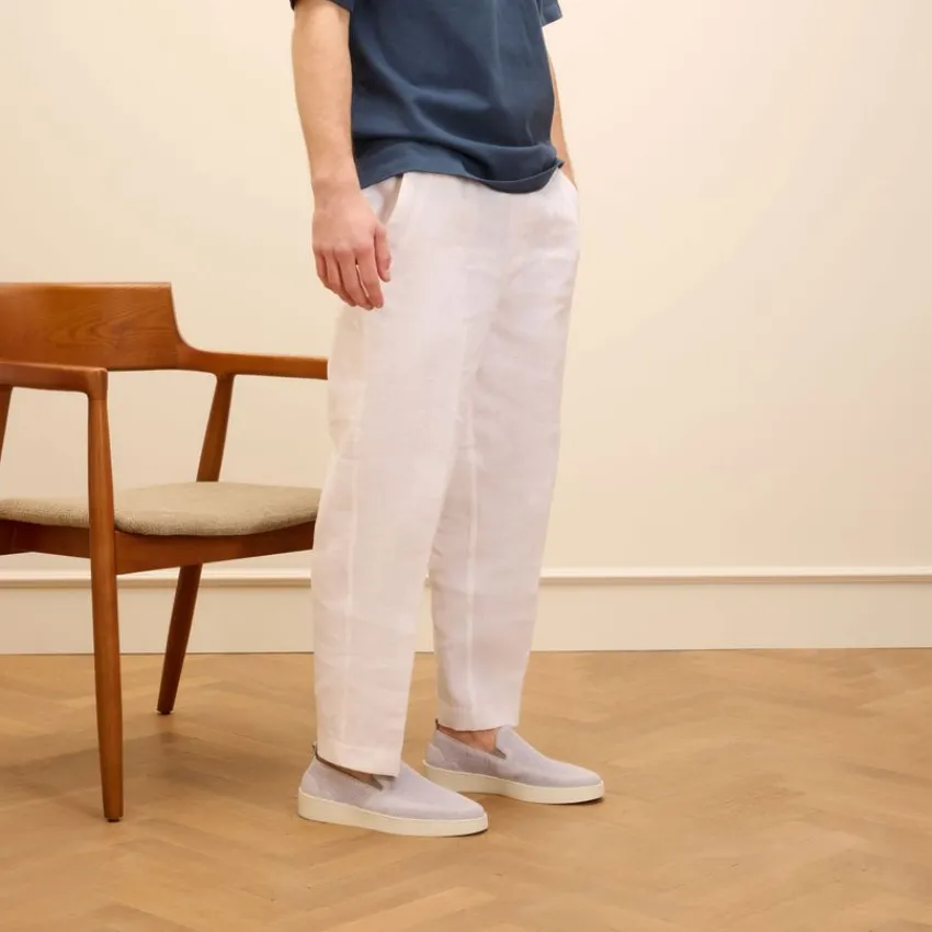 Manfield Grijze knit fabric loafers^Heren Loafers