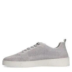 Manfield Grijze knit fabric sneakers^Heren Sneakers