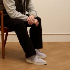 Manfield Grijze knit fabric sneakers^Heren Sneakers