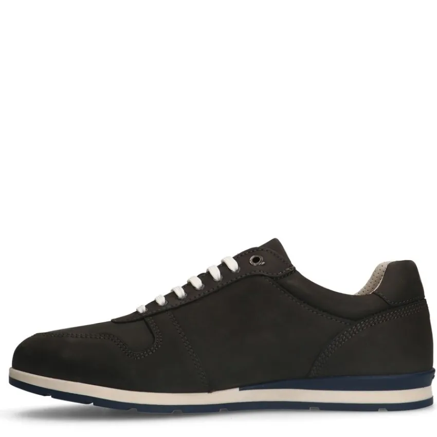 Van Lier Grijze nubuck sneakers^Heren Sneakers