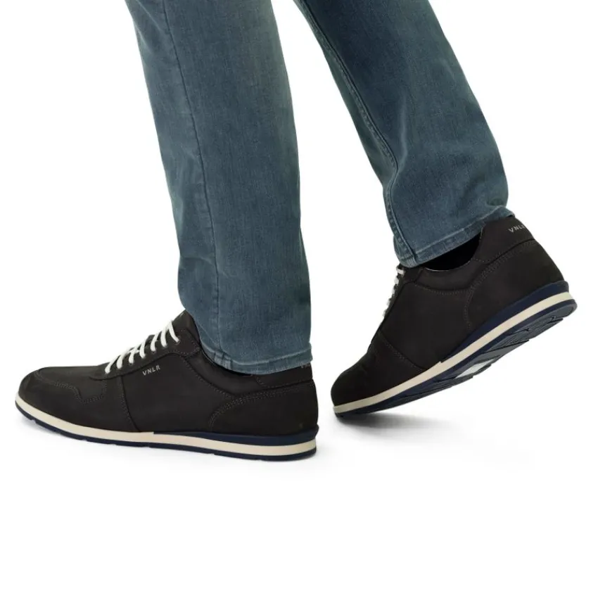 Van Lier Grijze nubuck sneakers^Heren Sneakers