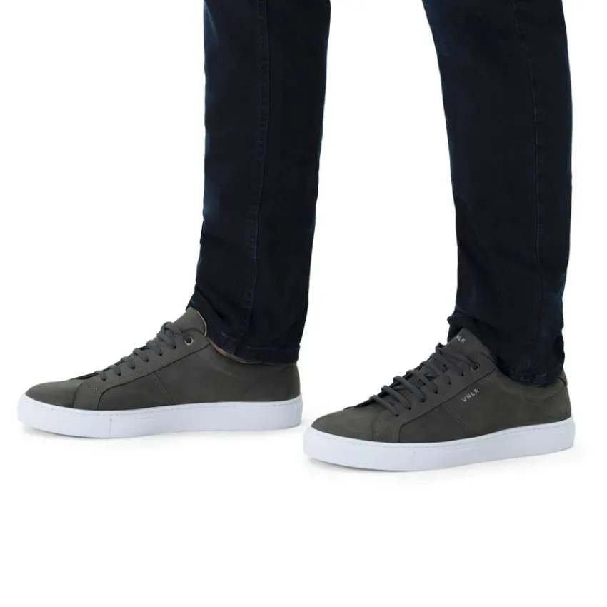 Van Lier Grijze nubuck sneakers^Heren Sneakers