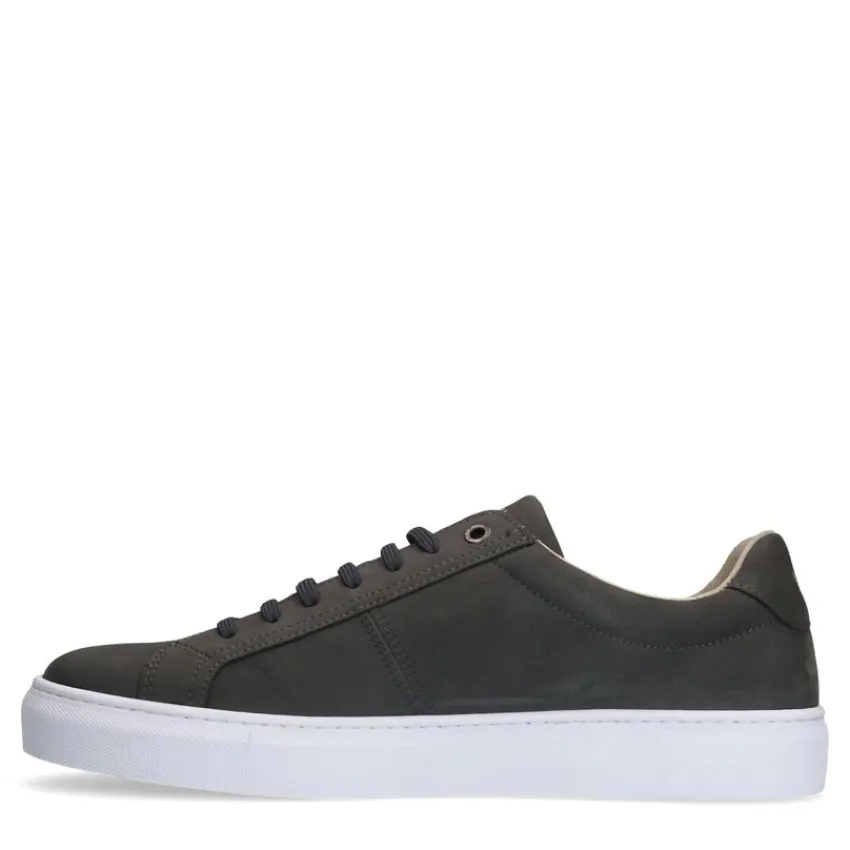 Van Lier Grijze nubuck sneakers^Heren Sneakers