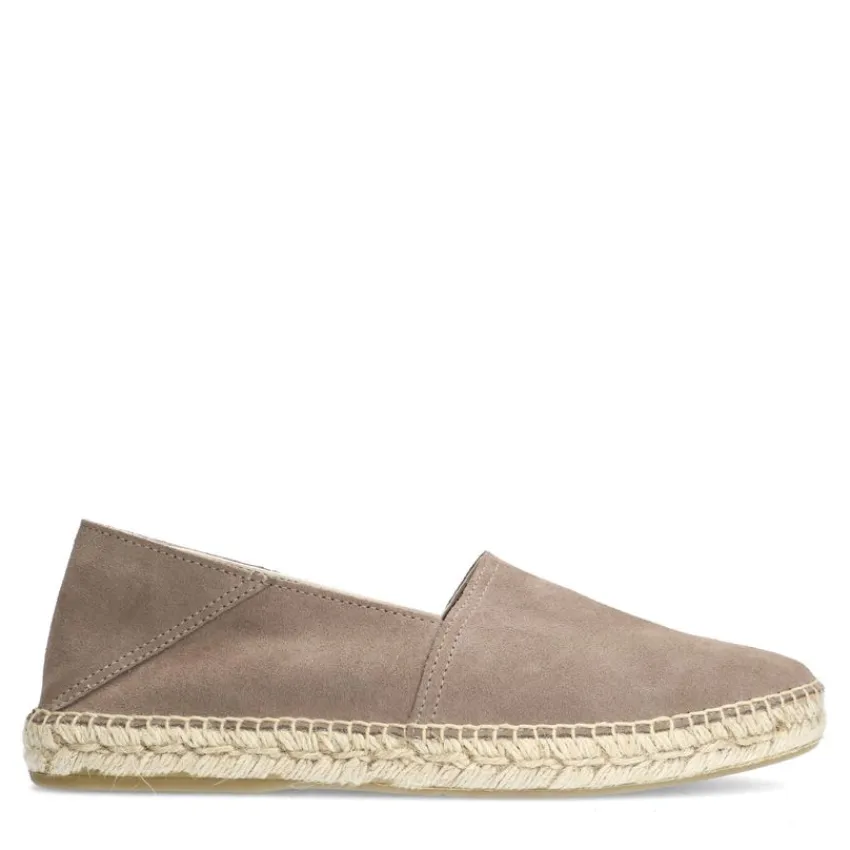 Manfield Grijze suède espadrilles^Heren Loafers