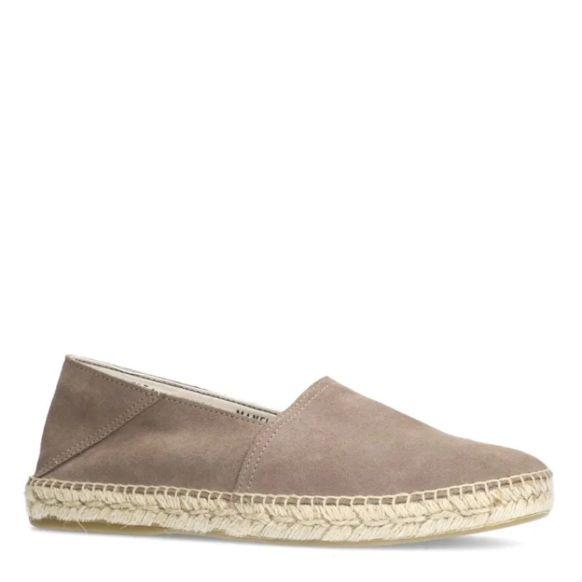 Manfield Grijze suède espadrilles^Heren Loafers