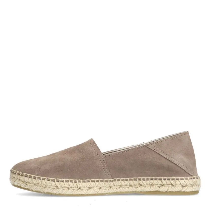 Manfield Grijze suède espadrilles^Heren Loafers
