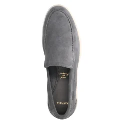 Manfield Grijze suède loafers^Heren Loafers