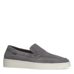 Manfield Grijze suède loafers^Heren Loafers