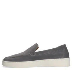 Manfield Grijze suède loafers^Heren Loafers