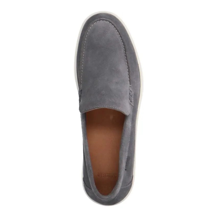 Manfield Grijze suède loafers^Heren Loafers