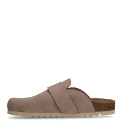 Manfield Grijze suède muiltjes met gesp^DAMES Slippers