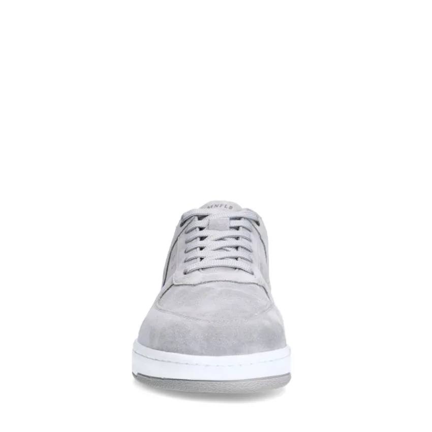 Manfield Grijze suède sneakers^Heren Sneakers