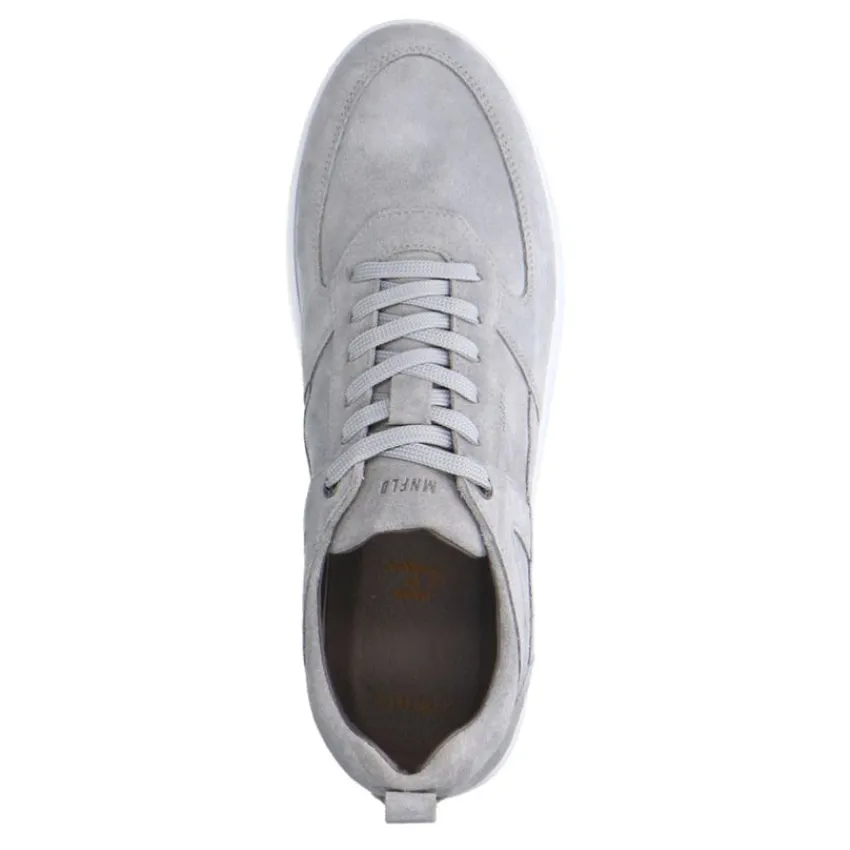 Manfield Grijze suède sneakers^Heren Sneakers
