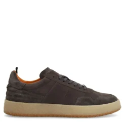 Manfield Grijze suède sneakers^Heren Sneakers