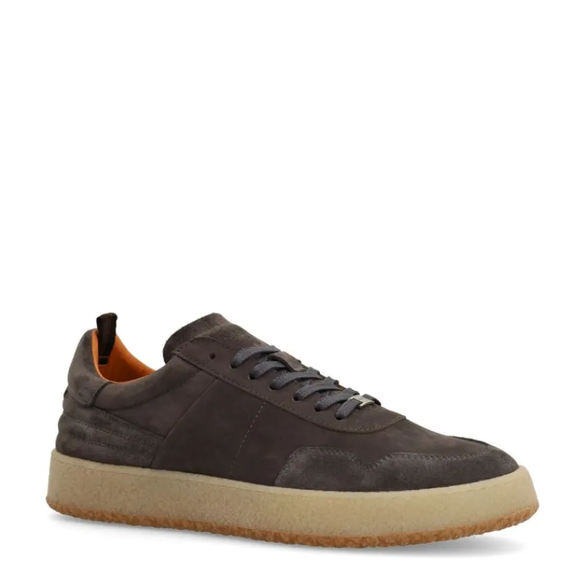 Manfield Grijze suède sneakers^Heren Sneakers