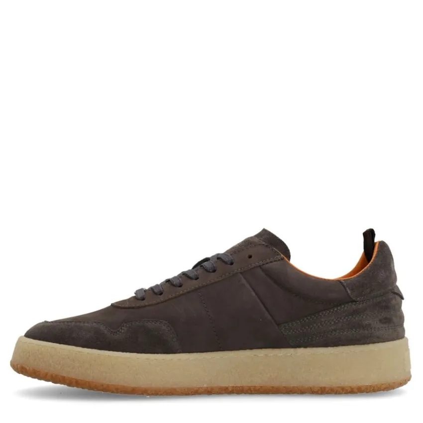 Manfield Grijze suède sneakers^Heren Sneakers