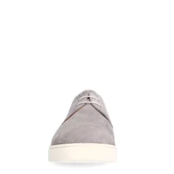 Manfield Grijze suède sneakers^Heren Veterschoenen