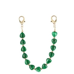 Manfield Groene hartjes bag charms^ Bag Charms