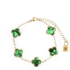 Manfield Groene klavertjes armband^ Sieraden