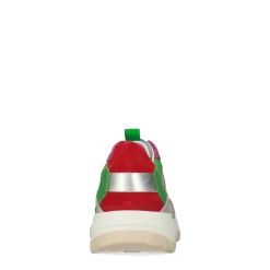 Manfield Groene leren sneakers^DAMES Sneakers