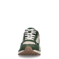 No Stress Groene leren sneakers met suède details^DAMES Sneakers