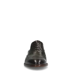 Manfield Groene leren veterschoenen^Heren Veterschoenen