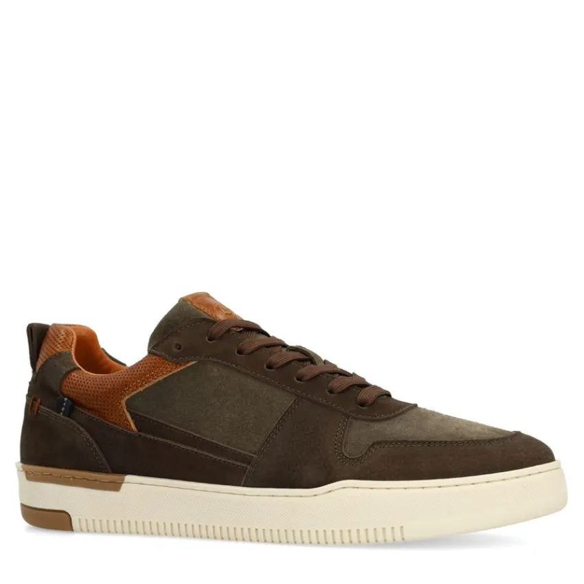 No Stress Groene nubuck sneakers^Heren Sneakers