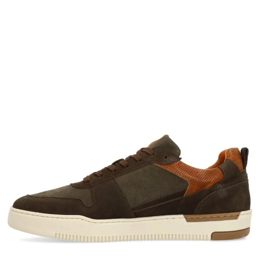 No Stress Groene nubuck sneakers^Heren Sneakers