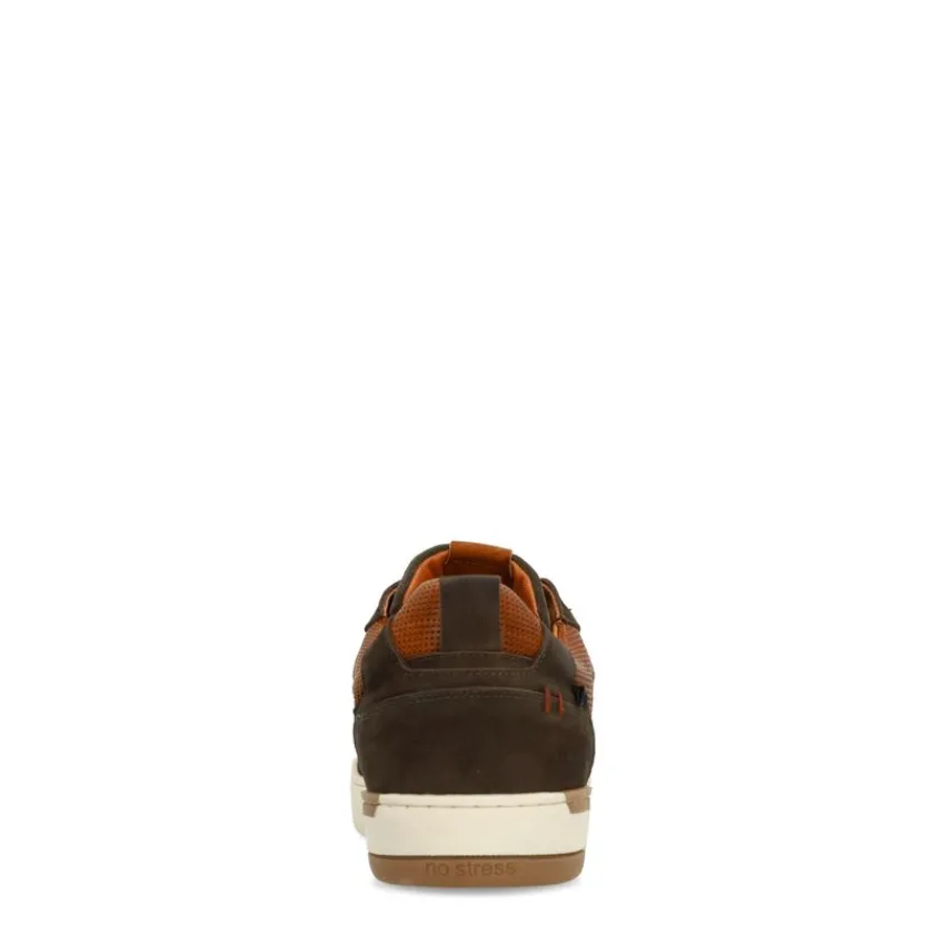 No Stress Groene nubuck sneakers^Heren Sneakers