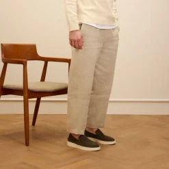 Manfield Groene suède loafers^Heren Loafers