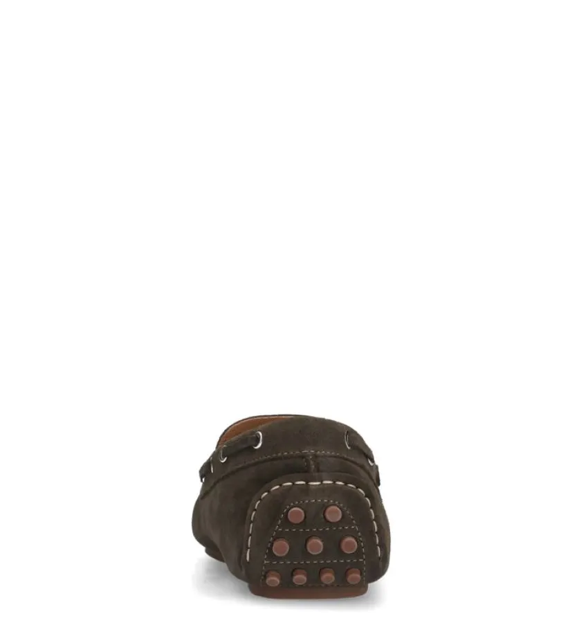 Manfield Groene suède loafers^Heren Loafers