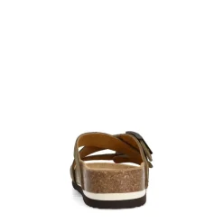 Manfield Groene suède slippers^Heren Slippers & Sandalen