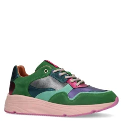 Manfield Groene suède sneakers^DAMES Sneakers