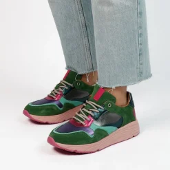 Manfield Groene suède sneakers^DAMES Sneakers