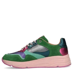 Manfield Groene suède sneakers^DAMES Sneakers