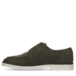 Manfield Groene suède veterschoenen^Heren Veterschoenen