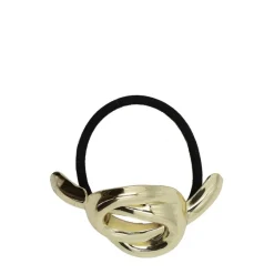 Manfield Haarelastiek met goudkleurig detail^ Haaraccessoires