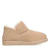 Manfield Hoge beige pantoffels met wollen voering^DAMES Pantoffels