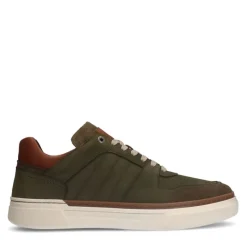 Manfield Khaki nubuck sneakers^Heren Sneakers