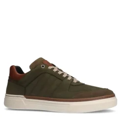 Manfield Khaki nubuck sneakers^Heren Sneakers
