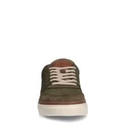 Manfield Khaki nubuck sneakers^Heren Sneakers