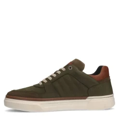 Manfield Khaki nubuck sneakers^Heren Sneakers