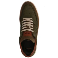 Manfield Khaki nubuck sneakers^Heren Sneakers