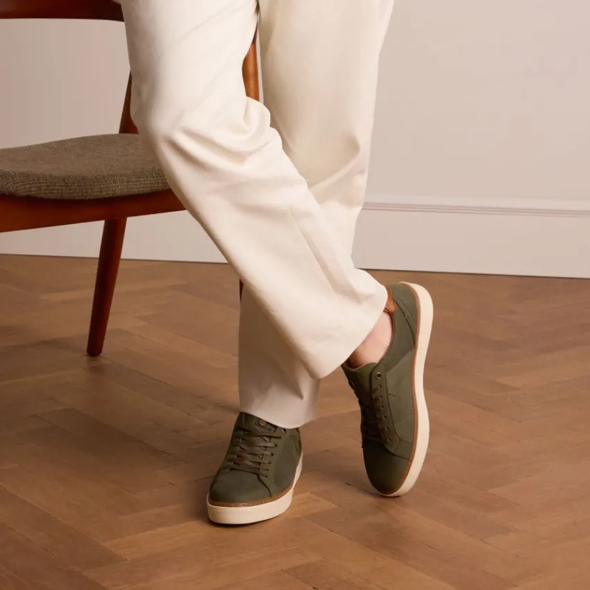 No Stress Khaki nubuck sneakers^Heren Sneakers