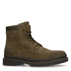 Manfield Khaki suède veterboots^Heren Boots